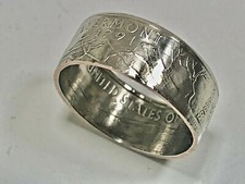 Vermont Coin Ring USA State Quarter 25 Cents Handmade Jewelry Custom Vintage