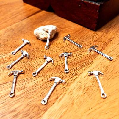10 Hammer 3D Charms Kettenanhänger Schmuckherstellung DIY  (20)