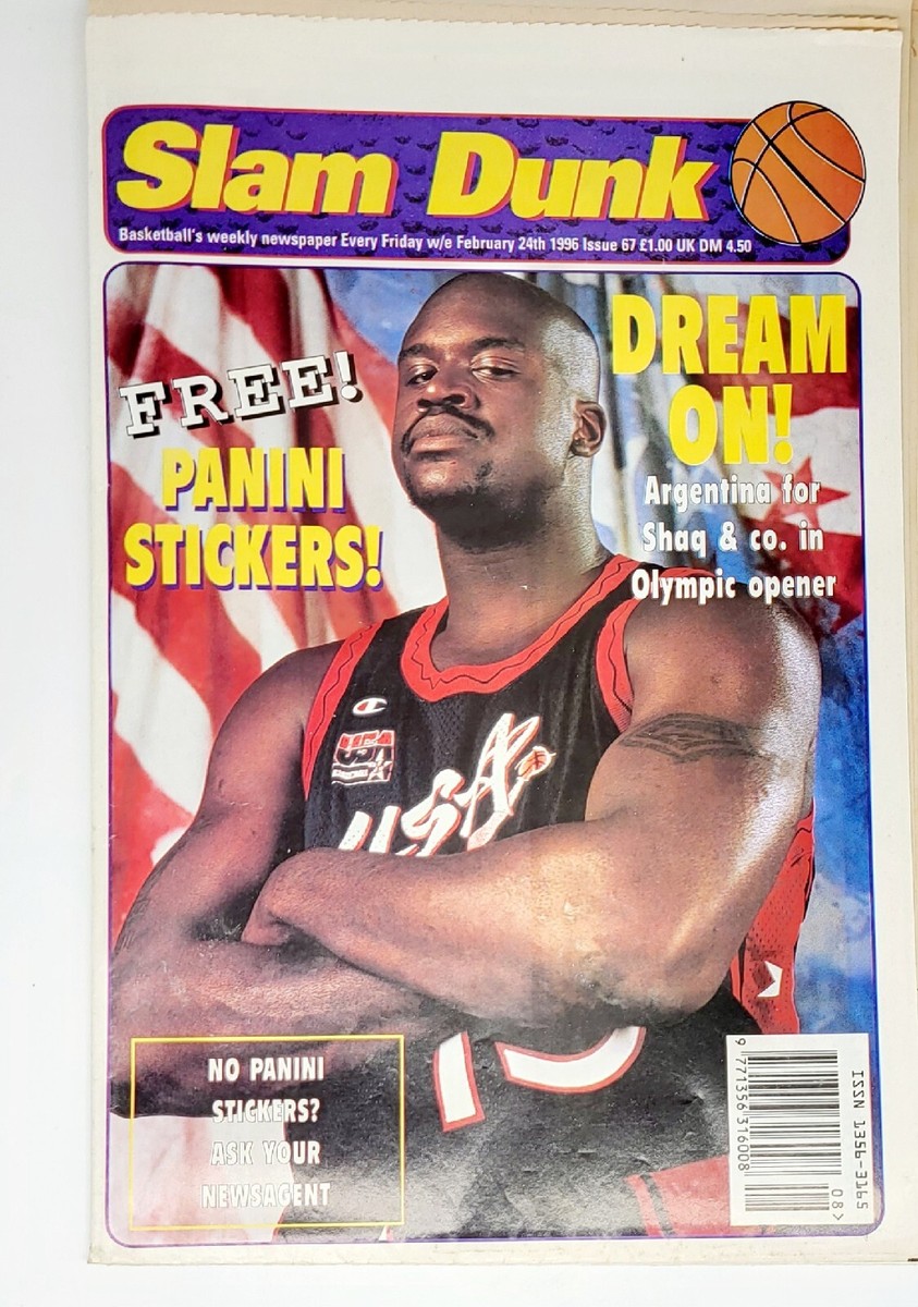 1996 EUROPEAN NBA SLAM DUNK MAGAZINE DREAM TEAM USA 3 SHAQUILLE O