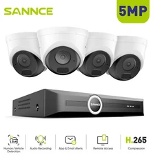SANNCE 8CH NVR 5MP POE IP Security Camera System Audio Recording AI Human Detect