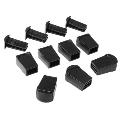 25pcs zip clip buckle zipper pulls cord rope ends lock black for paracord flc135