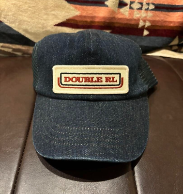 RRL RALPH LAUREN Indigo Denim Trucker Cap Double RL mesh hat RRL RALPH LAUREN Indigo Denim Trucker Cap Double RL mesh hat