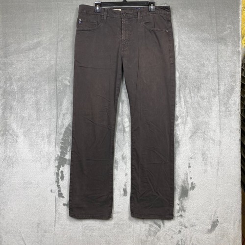 Adriano Goldschmied Pants Mens 34x34 The Protege Straight Leg Black AG - 第 1/11 張圖片