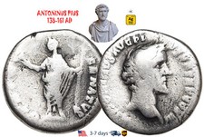 Ancient Roman Empire Coin Silver Denarius ANTONINUS PIUS 138-161 AD #30073