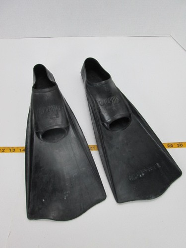 Dolphin Swim Fins M 6-8 Black Flippers Swimming Snorkeling T - 第 1/11 張圖片