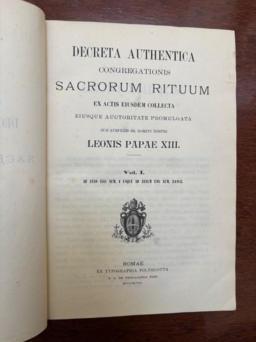 DECRETA AUTHENTICA CONGREGATIONIS SACRORUM RITUUM Vols. 1 & 2 1898 LATIN ANTIQUE - Imagen 9 de 18
