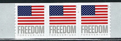 Postfrische US Streifen mit 3 Flaggen Freedom Coil Briefmarke, Scott # 5788 (MNH)