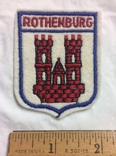 Rothenburg Germany Castle Crest Shield Coat of Arms German Souvenir Felt Patch