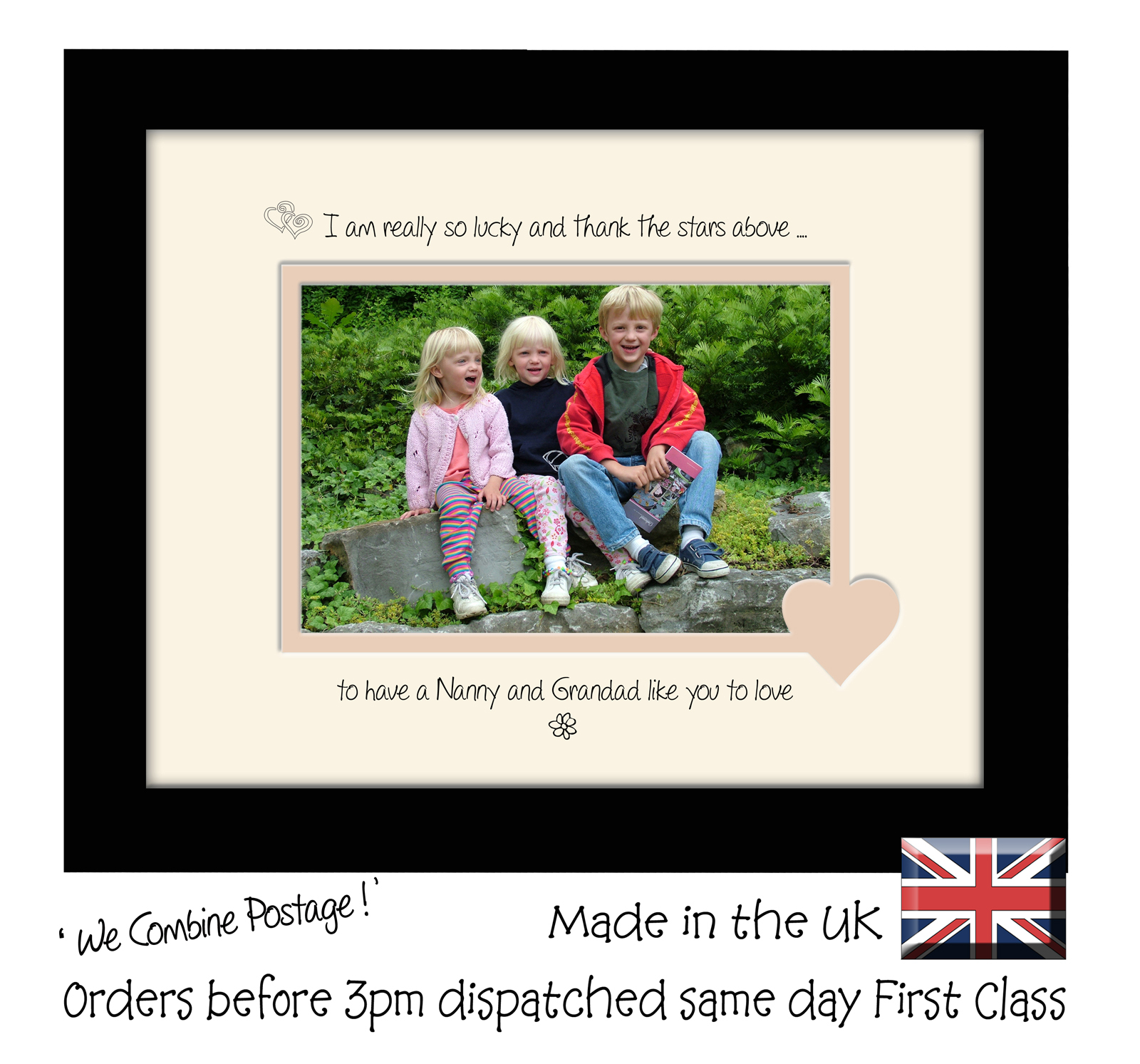 Nanny and Grandad Photo frame I thank the stars above 746F Quality Gift
