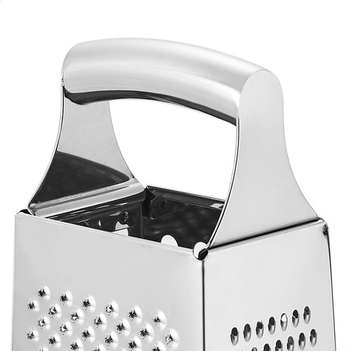 AmazonCommercial Stainless Steel Heavy-Duty Rectangular Cheese Grater, 4-Sided - Picture 3 of 6