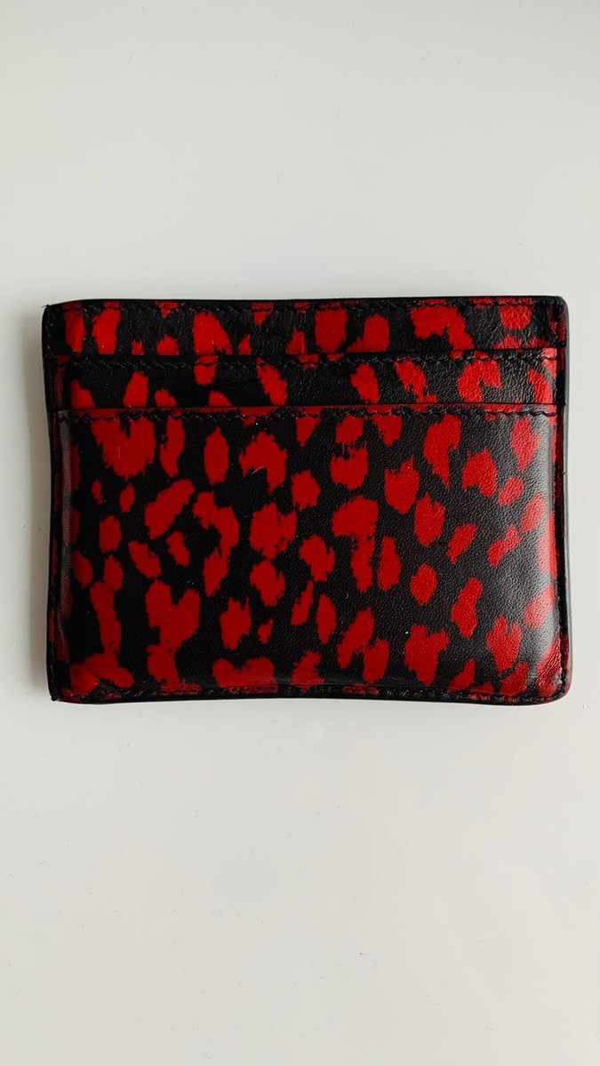 Authentic Saint Laurent Red Leopard Card Holder | eBay