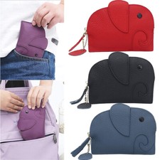 Cute Leather Coin Wallets Change Purse with Keychain Ring Zipper Pouch Xmas Gift