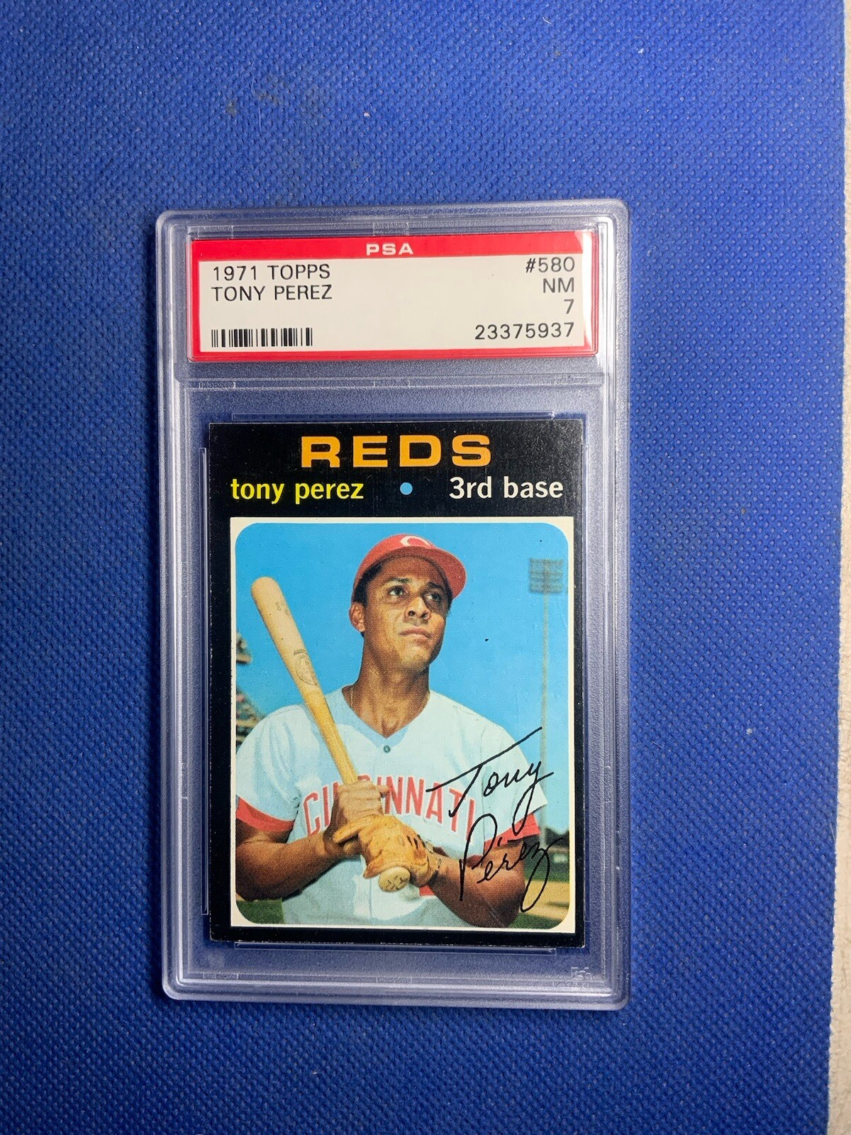1971 TOPPS #580 TONY PEREZ CINCINNATI REDS PSA GRADED NEAR MINT 7