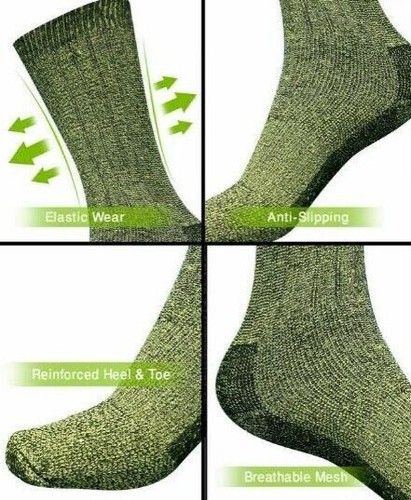 6P Mens Merino Wool Blend Military Work Boot Thick thermal Winter Socks 2.8 Tog - Picture 4 of 8