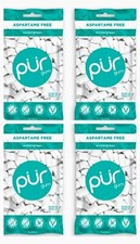 PUR Xylitol Chewing Gum WINTERGREEN 55 Pieces, 4 Pack Sugarless Vegan Pure