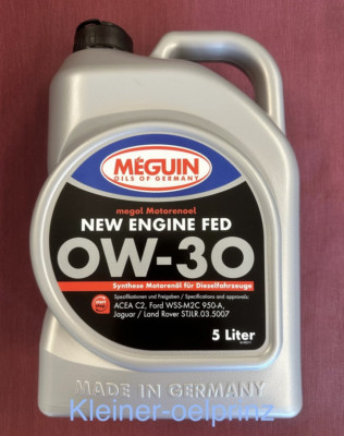 5 ltr. Meguin megol Motorenoel New Engine FED 0W-30 für Ford / Jaguar LandRover