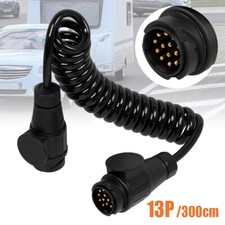 Trailer Light Electrics 3m Extension Cable Lead Male to Male 13 Pin Plugs Wire