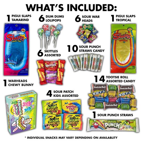 Boîte à collations friandises pour enfants (50 pièces) Skittles, paquet de soins variété de bonbons acides - Photo 2/6