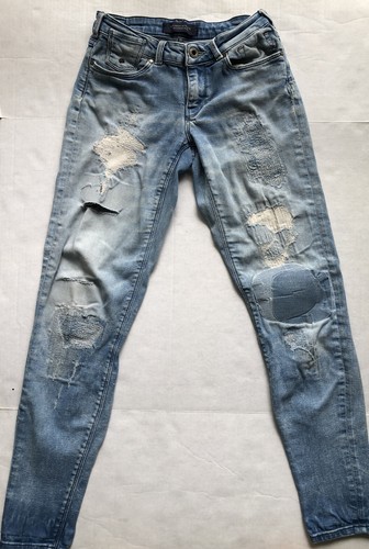 Women's Maison Scotch La Parisienne Skinny High Distress And Patches Jeans  26x32 | eBay