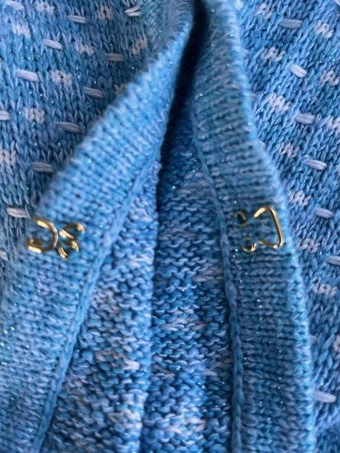 Lilly Pulitzer Women’s Kienna Cardigan Blue White Knit Pockets Button M  image 7