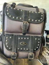 SADDLEMEN  Extra Large, Two Sided Opening saddle Duffel Bag With Sissy Bar Mount