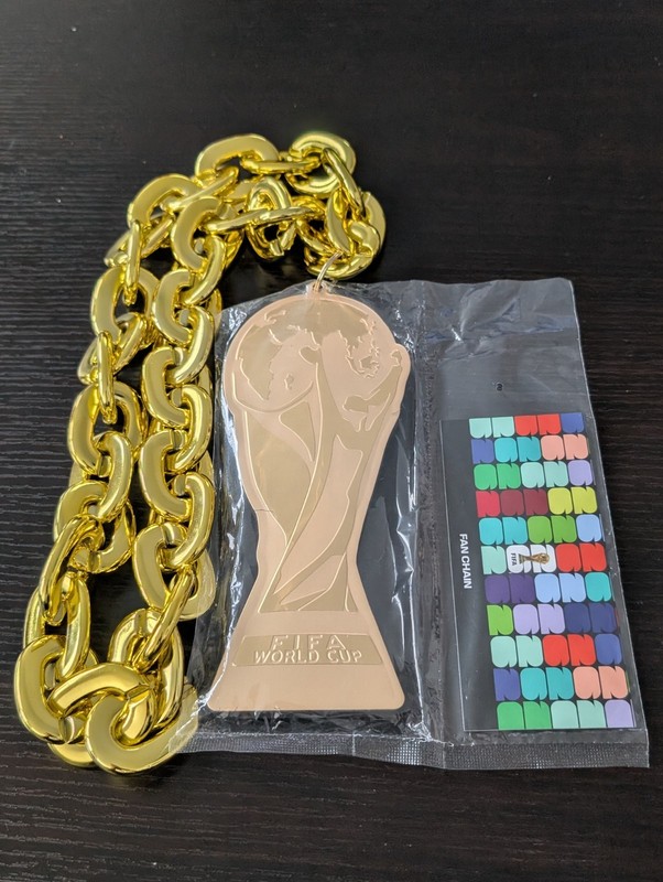 2026 FIFA World Cup Official License Fan Chain Necklace w/ Trophy Pendant