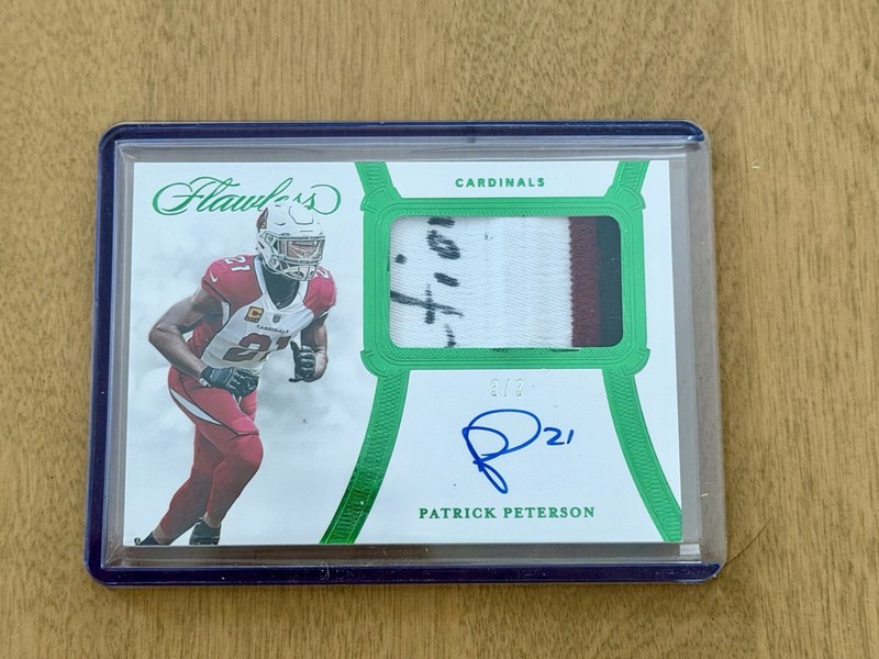 2020 Panini Flawless Football Patrick Peterson 3/3 Game Used Patch Auto