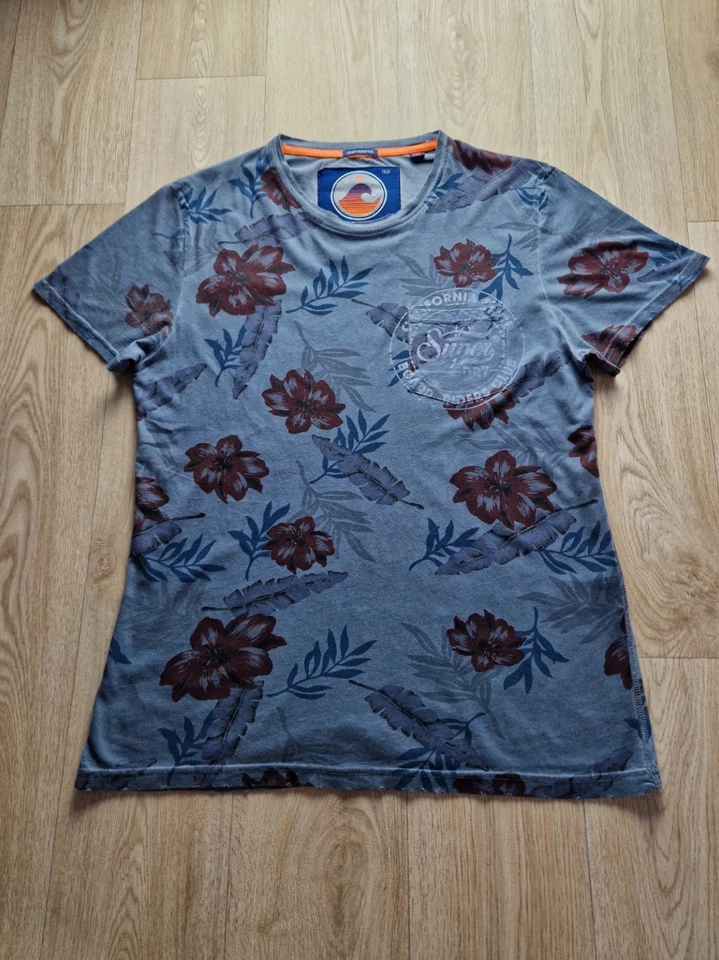 T-shirt Superdry Pacific Surf Imprimé Floral Gris Taille L - Photo 1/4