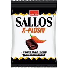 10x Villosa Sallos X-Plosiv Caramelos de regaliz extra fuertes con sabor a chile CALIENTE