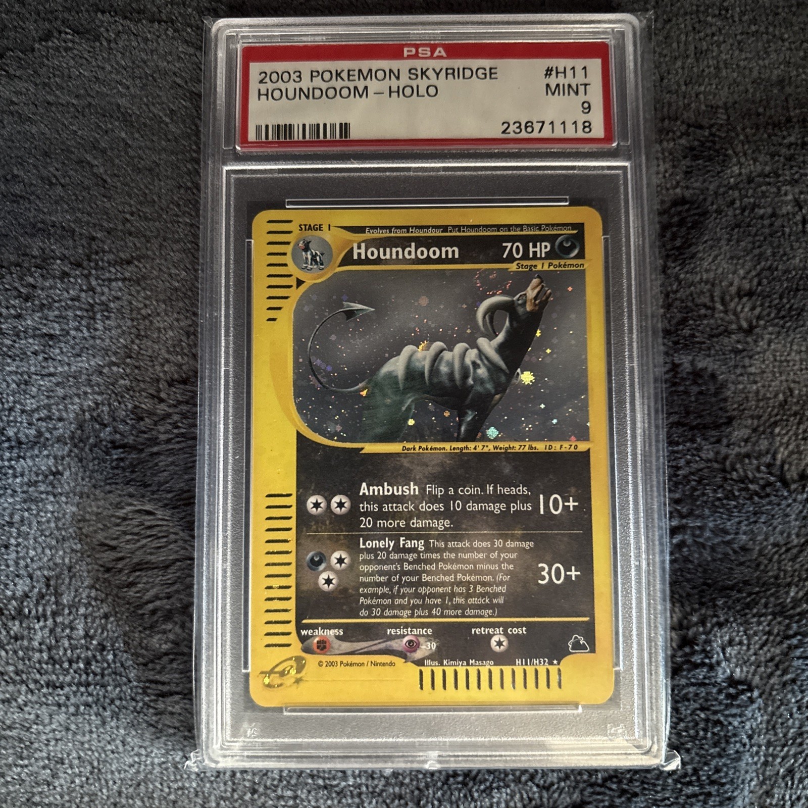 ~ ~ PSA 9 ~ Skyridge Houndoom Holo ~ Gem Mint Card #H11