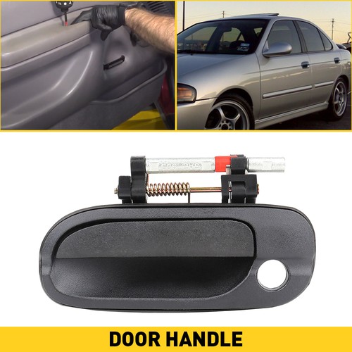 Outside Door For Handle Nissan Sentra Front 2000-2006 Left Smooth Black Plastic
