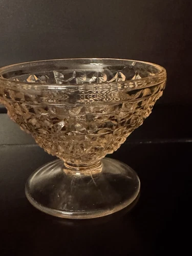 Rare! Vintage Jeanette Holiday Button & Bows Cup Pink Depression Glass