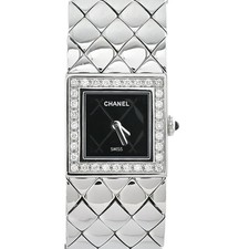 Used CHANEL Matelasse H0489 Wrist watch Women Black