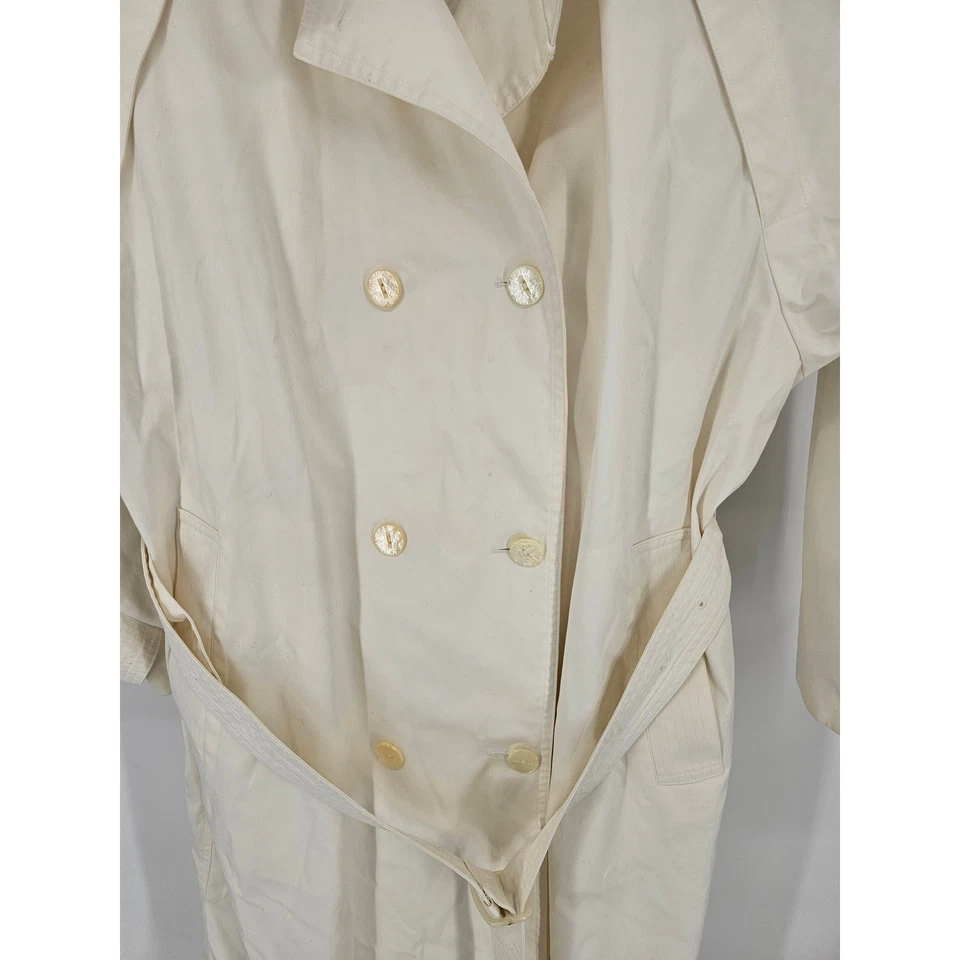 Chaquetón para mujer Misty Harbor blanco manga larga con cinturón talla 14P Foto 3 de 4