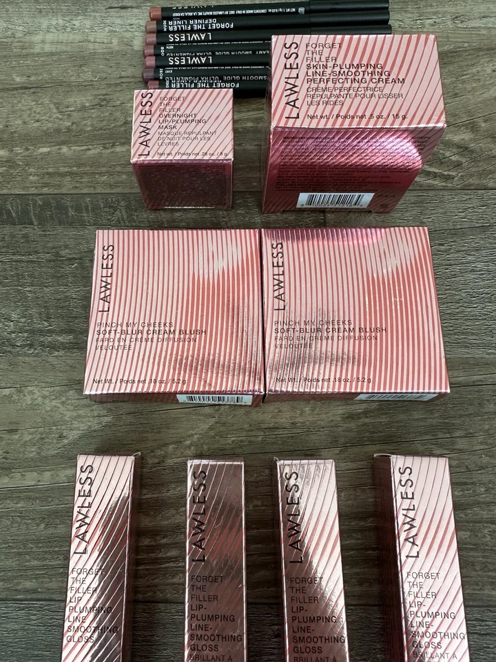 Lawless Beauty Lot: Forget the Filler Lip Plumping Gloss, Cream Blush, Lip Liner - Image 3 of 4