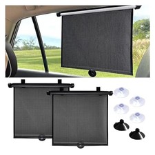 2PCS Car Window Shades for Baby, 18" 15" Retractable Car Shades for Side Medium