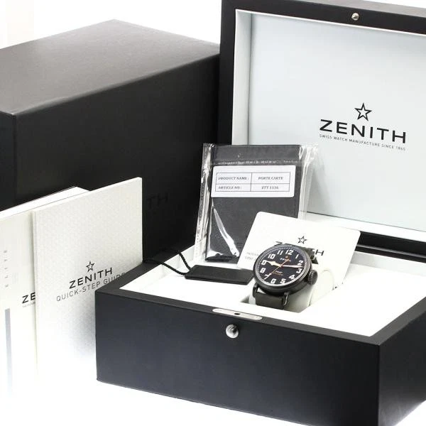 Zenith — Zenith Pilot 11.2432.679/21.C900 45mm Leather Black Dial Automatic Watch #C3958