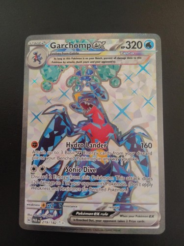 2023 Pokemon TCG Garchomp ex 219/182 SV04 Paradox Rift Ultra Rare FA Holo