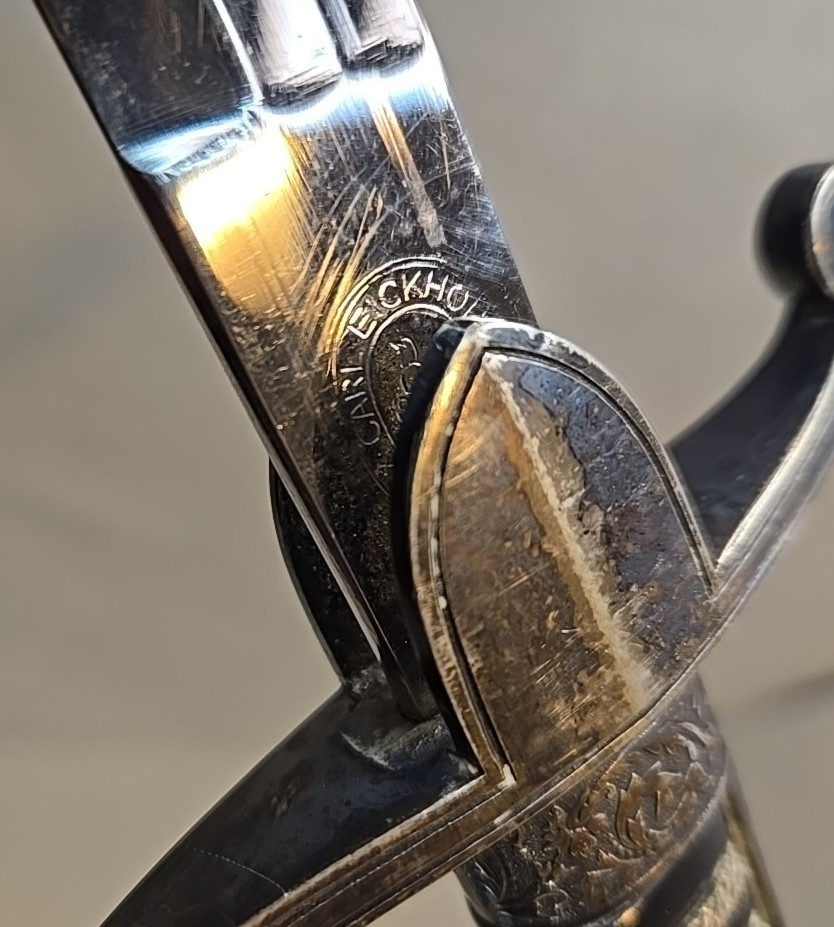 WWI German Bavarian Officers Sword w/Scabbard - Eickhorn - Silver Lion Headed