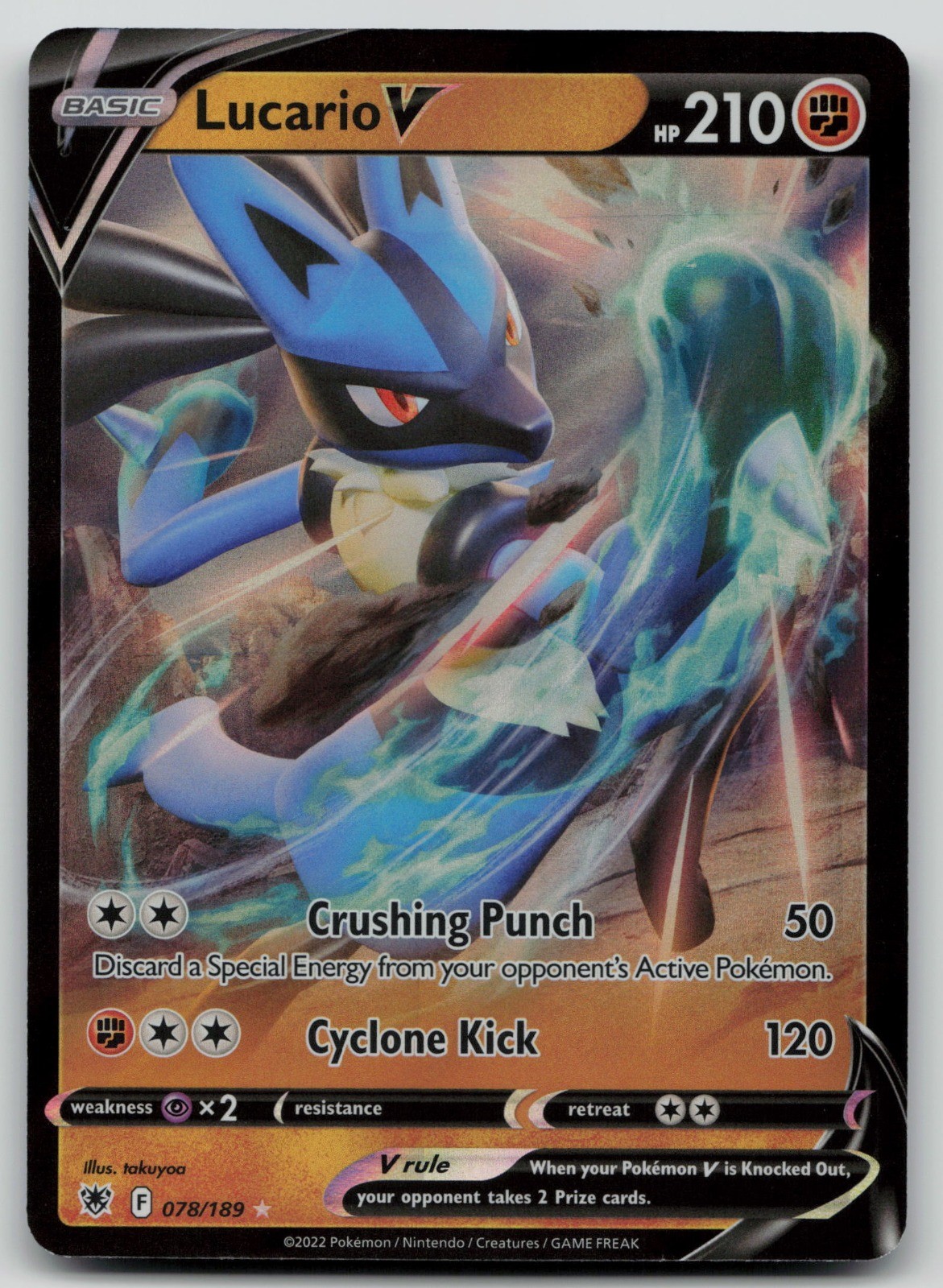 Lucario V 078/189 (NM) - SWSH10: Astral Radiance - Ultra Rare - Pokemon TCG