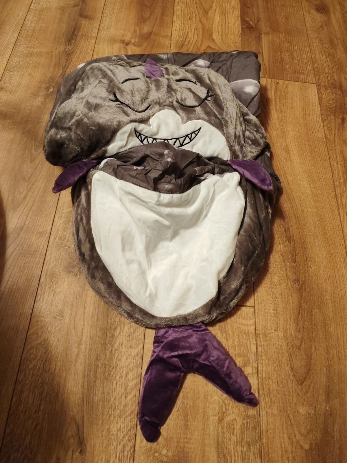 Happy Napping Nappers Sleeping Bag Kids Camping - Grey Shark
