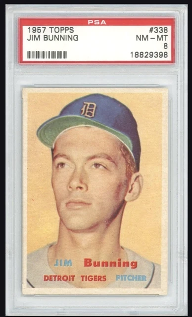 1957 Topps Jim Bunning #338 Rookie RC PSA 8 (Regrade to 9 Candidate)