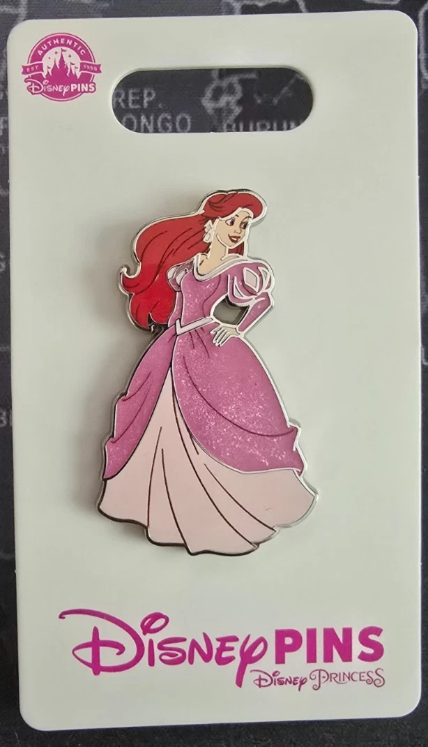 Disney Parks Trading Princess Pin Ariel The Little Mermaid Glitter Pink Dress