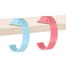 2Pcs Purse Hook for Table, Purse Hanger for Desk, Pink/Blue