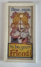 Design Works SEW NICE TO BE YOUR FRIEND Counted Cross Stitch Kit 9451 w/frame