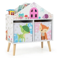 Kids Dollhouse Bookshelf Toddler Book & Toy Storage Display Organizer Ideal Gift