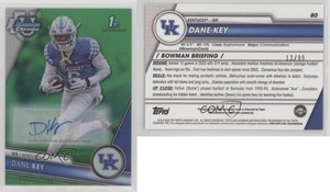 2023 Bowman U Chrome Chrome Prospect Auto Green Refractor /99 Dane Key #80 Auto