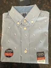 New Ralph Lauren Chaps Boys Button Down Dress Shirt XXS 4-5  Blue Sailboats Sail