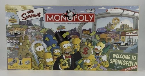 Vintage 2001 Hasbro Monopoly The Simpsons Edition Board Game Brand New Sealed