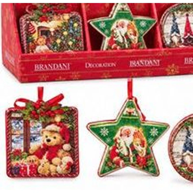 Sottobicchiere Natale Christmas Ceramica Sughero BRANDANI Mini Decori Assortiti, fotografia 6 di 9